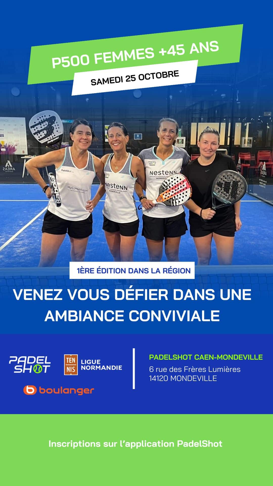 Affiche P 500 +45 Padelshot Femmes