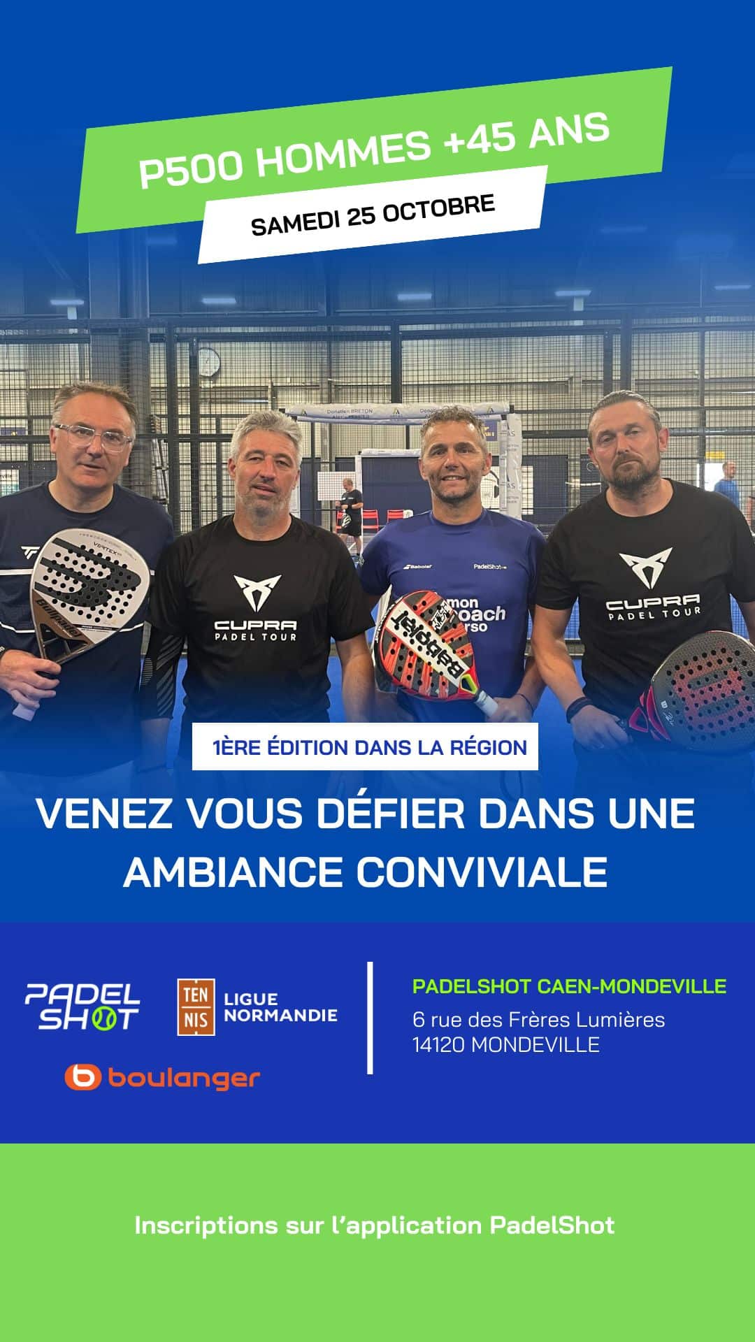 Affiche P 500 +45 Padelshot Hommes